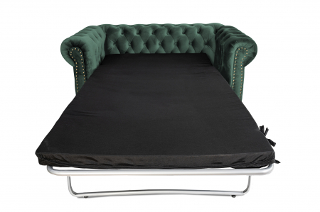 Canapea cu 2 locuri extensibila Chesterfield, verde, 150x86x80 cm [8]