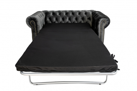 Canapea cu 2 locuri extensibila Chesterfield, gri, 150x86x80 cm [5]