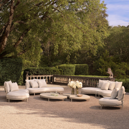 Canapea de exterior Laguno, dreapta, off-white/gri, Dims: W. 220 | D. 120 | H. 59 | SD. 96 | SH. 34  (CM) [1]