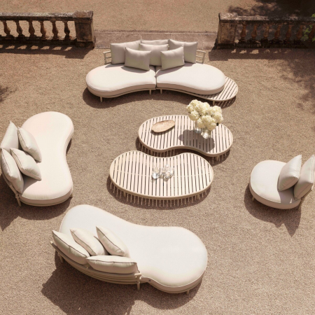 Canapea de exterior Laguno, stânga, off-white/gri, Dims: W. 220 | D. 120 | H. 59 | SD. 96 | SH. 34  (CM) [1]