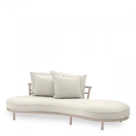 TERASA SI GRADINA - Canapea de exterior Laguno, stânga, off-white/gri, Dims: W. 220 | D. 120 | H. 59 | SD. 96 | SH. 34  (CM)