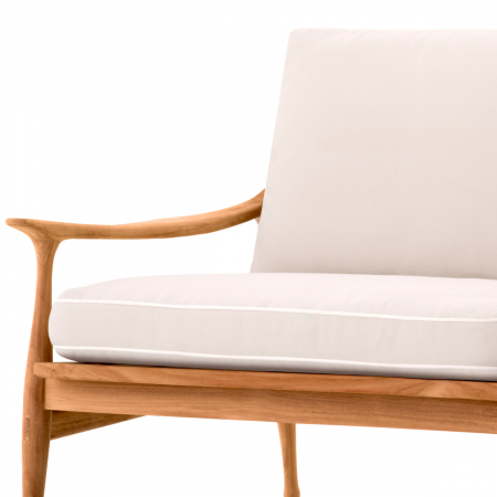 Canapea de exterior Manzo tec natur flores off-white, perne incluse, Dims: W. 181 | D. 82.5 | H. 77.5 | SD. 53 | SH. 46.5 | AH. 57  (CM) [5]