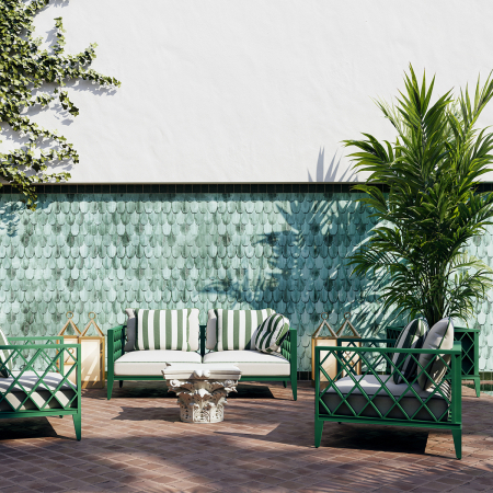 Canapea de exterior Ocean Club S verde blaise alb-galbui verde florent [1]
