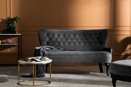 Canapea Diana 3H, Gri inchis, 140x86x67 cm