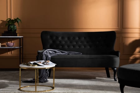 Canapea Diana 3H, Negru, 140x86x67 cm