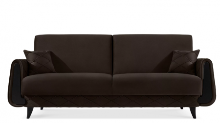 Canapea extensibila 3 locuri GUSTAVO, Lemn/Stofa, maro, 230x98x98 cm [1]