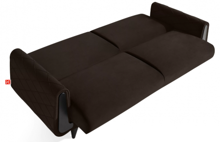 Canapea extensibila 3 locuri GUSTAVO, Lemn/Stofa, maro, 230x98x98 cm [4]