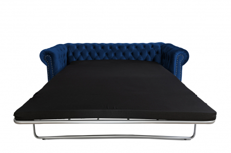 Canapea extensibila Chesterfield, 3 locuri, Albastru, 203x80x86 cm [3]