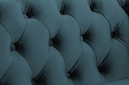 Canapea extensibila Chesterfield, 3 locuri, Albastru-Verzui, 203x80x86 cm [8]