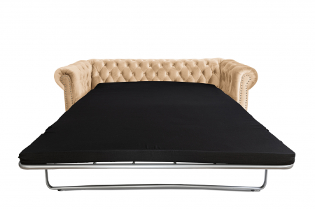 Canapea extensibila Chesterfield, 3 locuri, Bej, 203x80x86 cm [3]