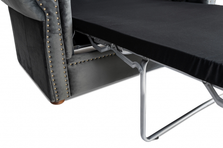 Canapea extensibila Chesterfield, 3 locuri, Gri, 203x80x86 cm [9]