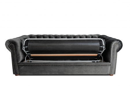 Canapea extensibila Chesterfield, 3 locuri, Gri, 203x80x86 cm [1]