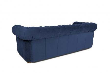 Canapea extensibila Chesterfield, 3 locuri, albastru petrol, 203x80x86 cm [6]