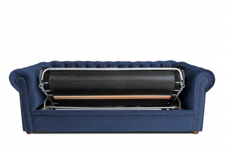 Canapea extensibila Chesterfield, 3 locuri, albastru petrol, 203x80x86 cm [2]