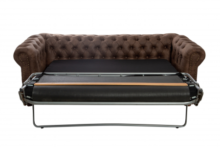 Canapea extensibila Chesterfield, 3 locuri, Maro, 203x80x86 cm [4]