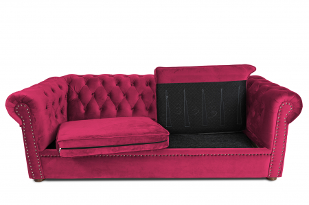 Canapea extensibila Chesterfield, 3 locuri, bordeaux , 203x80x86 cm [1]
