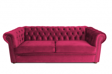 Canapele si coltare extensibile - Canapea extensibila Chesterfield, 3 locuri, bordeaux , 203x80x86 cm