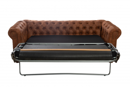 Canapea extensibila Chesterfield, 3 locuri, Maro coniac, 203x80x86 cm [5]