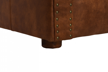 Canapea extensibila Chesterfield, 3 locuri, Maro coniac, 203x80x86 cm [2]