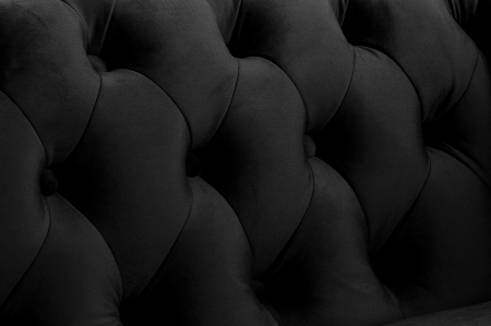 Canapea extensibila Chesterfield, 3 locuri, Negru, 203x80x86 cm [8]