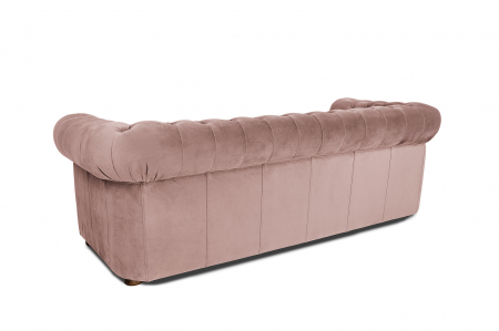 Canapea extensibila Chesterfield, 3 locuri, Roz, 203x80x86 cm [6]