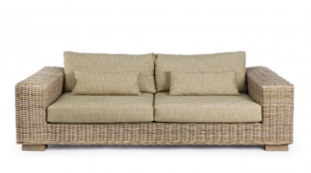 Canapea Leandro, Lemn de mango, Maro, 220x97x72 cm [3]