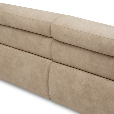 Canapea Marvella imitatie piele valente bej renato ecru |W. 399 | D. 140 | H. 66 | SD. 68 | SW. 392 | SH. 40 | AH. 54 cm [4]