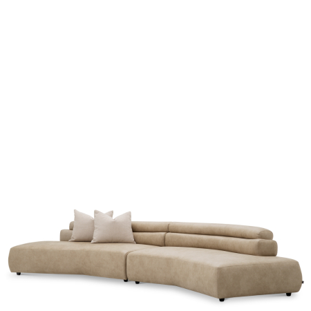 Canapea Marvella imitatie piele valente bej renato ecru |W. 399 | D. 140 | H. 66 | SD. 68 | SW. 392 | SH. 40 | AH. 54 cm [1]