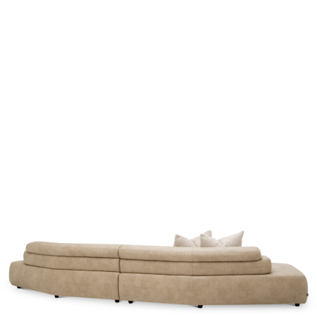 Canapea Marvella imitatie piele valente bej renato ecru |W. 399 | D. 140 | H. 66 | SD. 68 | SW. 392 | SH. 40 | AH. 54 cm [3]