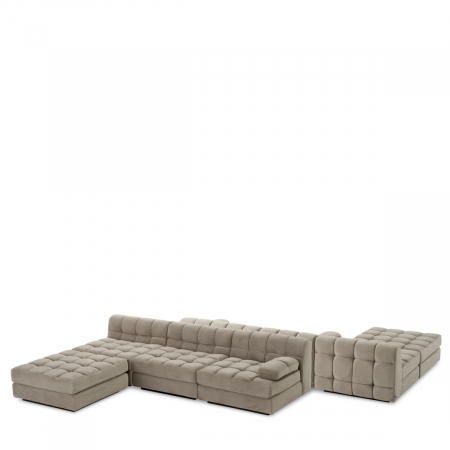 SALE % - Canapea modulară Dean savona greige catifea - Mijloc, Dims: W. 92 | D. 95 | H. 68 | SD. 69 | SH. 42  (CM)