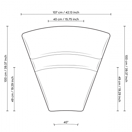 Canapea modulară Lindau colț interior lyssa off-white, Dims: W. 107 | D. 100 | H. 68 | SD. 49 | SH. 42  (CM) [9]