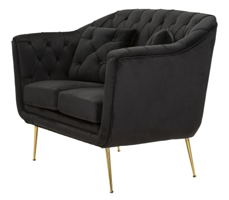 Canapea neagra Budapest cu perne 130x83x91 cm [2]