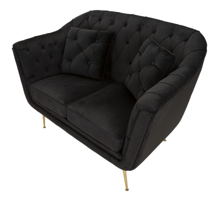 Canapea neagra Budapest cu perne 130x83x91 cm [4]