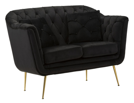 SALE % - Canapea neagra Budapest cu perne 130x83x91 cm
