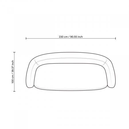 Canapea Novelle lyssa off-white, Dims: W. 230 | D. 92 | H. 65 | SD. 69 | SH. 39 | AH. 60  (CM) [7]