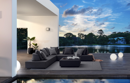 Canapea pentru exterior PIPER, aluminiu_stofa, gri, 200 cm [7]