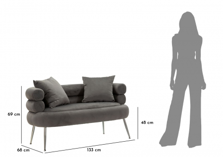 Canapea SILVERY perne incluse 133x68x69 cm [11]