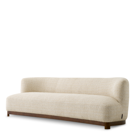 LIVING - Canapea Stelvio finisaj nuc Winslow bej chenille |W. 232 | D. 100 | H. 74 | SD. 70 | SH. 45 cm 