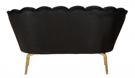 Canapea Vienna Plus, Lemn/Fier/Stofa, Negru/Auriu, 78x136x76 cm [6]