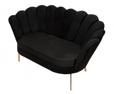 Canapea Vienna Plus, Lemn/Fier/Stofa, Negru/Auriu, 78x136x76 cm [5]