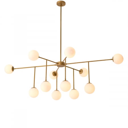 Lustre - Candelabru, Aram, finisaj din alamă cu aspect vintage, Dims: W. 187 | D. 120 | H. 50  (CM)