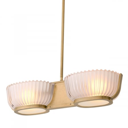 Lustre - Candelabru, Artos Dublu, finisaj din alamă cu aspect vintage, Dims: W. 67.5 | D. 24.5 | H. 142.5  (CM)