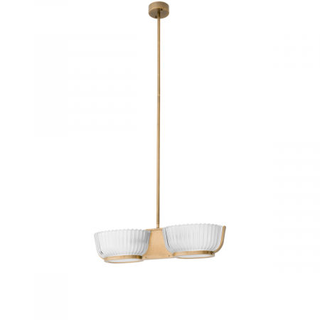 Candelabru, Artos Dublu, finisaj din alamă cu aspect vintage, Dims: W. 67.5 | D. 24.5 | H. 142.5  (CM) [1]