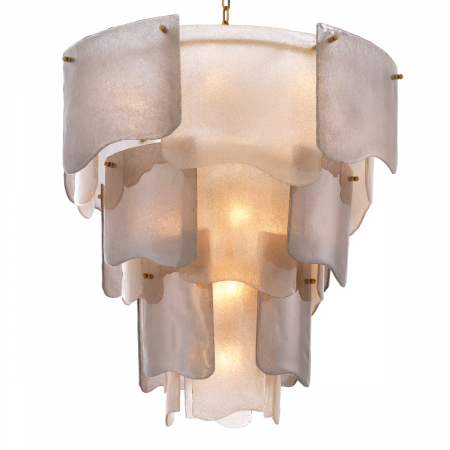 SALE % - Candelabru, Asinara L din sticlă fumurie, finisaj din alamă cu aspect vintage, Dims: Ø 83 | H. 83  (CM)