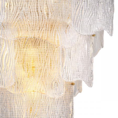 Candelabru, Asinara L sticla transparenta texturata [5]