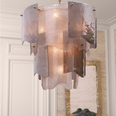 Candelabru, Asinara S sticlă fumurie, finisaj din alamă cu aspect vintage, Dims: Ø 61 | H. 60  (CM) [1]
