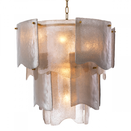 Lustre - Candelabru, Asinara S sticlă fumurie, finisaj din alamă cu aspect vintage, Dims: Ø 61 | H. 60  (CM)