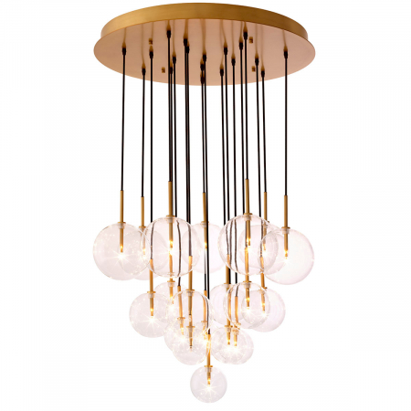 Lustre - Candelabru, Aulani, finisaj din alamă cu aspect vintage, Dims: Ø 80 | min H. 125 | max H. 200 | Adjustable (CM)