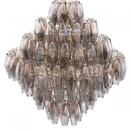 Candelabru, Benini L din sticla fumurie nichelat [5]
