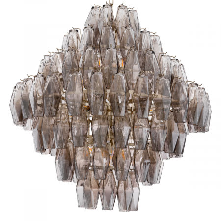 Candelabru, Benini L din sticla fumurie nichelat [4]